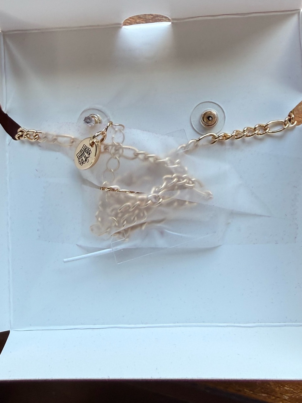 Juicy Couture Gold Plated Crown Pendant Necklace and Stud Earrings Set - Picture 4 of 4